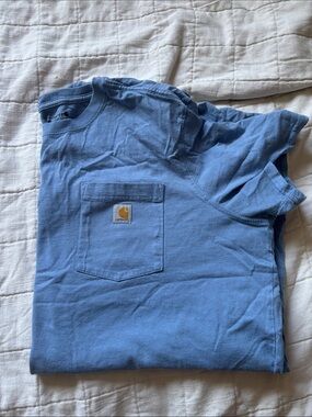 Carhartt Light Blue Pocket Tee with Logo Patch